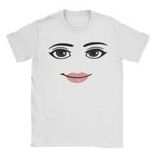 Novelty Robloxs Face Game Meme Graphic T Shirts Men Women Fashion Short Sleeve T-Shirts Unisex High Quality Tops - 白色 - 查看 1