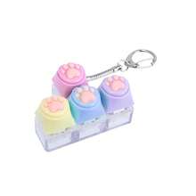 可爱可按压猫爪键帽钥匙扣减压玩具 - 通勤、办公桌、校园、旅行必备，随时随地缓解压力 | 粉彩机械键盘键帽吊坠迷你包包挂件 | 圣诞节、万圣节、情人节、生日、复活节、毕业典礼、新年礼物，送给爱猫人士和键盘爱好者 - 彩色 - 查看 11