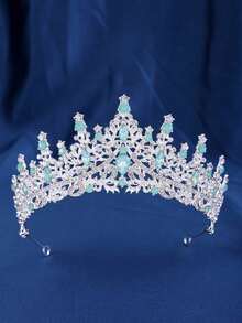 1pc Luxurious Purple Red Semicircular Crown Diamond Jewelry Wedding Beautiful Bride Party Ladies Crown Royal Tiaras - Multicolor - View 18