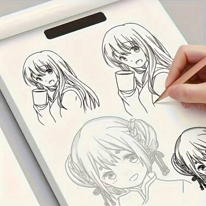 1pc Anime Character Line Art Book - 48 Pages With Clear Outline Templates, High-Quality Sketch Paper - Step-By-Step Guide For Beginner Artists And Cartoonists - Suitable For Home Learning, Art Classes And Professional Practice