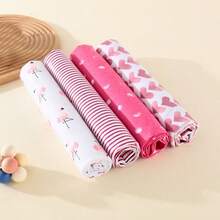 4pcs Baby Soft Swaddle Blankets, Newborn Cute Swaddle Wraps - Multicolor - View 15