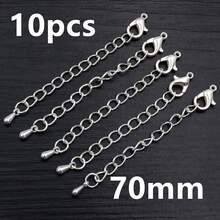 10pcs 50/70mm Length Extended Extension Tail Chains With Lobster Clasps Connector For Necklace Bracelet DIY Jewelry Making Findings Accessories - Tail Chain - View 17