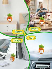 1个正能量胡萝卜，带鼓励卡片的针织胡萝卜玩具，钩针水果玩偶，适合派对、节日、生日礼物 - 彩色 - 查看 6