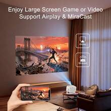 YJMOYE Smart Projector, FHD 1080P Decoding 4K 550ANSI Auto Focus/Keystone Correction Built-In Android 13.0 Portable 150" Home Cinema Projector 5G Dual-Band WiFi6 Wireless Phone Mirroring - UK Plug(220-240V) - View 8