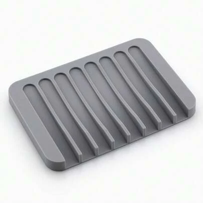 Self Draining Soap Dishes, Premium Silicone Soap Holder & Saver For Shower, Bathroom, Kitchen, Bath Tub, Razor, Sponges, Drains Water Very Well, Can Extend Soap Life, Easy Clean