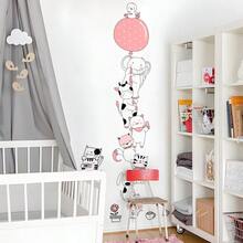 BRUP 1/2sheets/Set Stackable Animal Height Chart Wall Decal , Featuring Floral And Butterfly Patterns, Self-Adhesive Kids Room Decoration, Suitable For Nursery Rooms And Bedrooms, Removable Cartoon Animal Wall Art - Multicolor - View 8