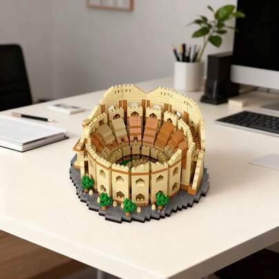 1300pcs World Famous Eiffel Tower Small Particle Building Blocks Assembly Model, Ancient Roman Architecture Building Blocks Eternal City Set - Explore World Wonders, Perfect Choice For Collectors And Holiday Gifts, Desktop Decor, Stress Relief, Home Decor, Office Desktop Decoration, Holiday Gifts, Father's Day Gifts, Mother's Day Gifts, Wedding Gifts, Wedding Decor, Graduation Gifts