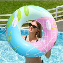 1PC Double Airbag Checkered Swimming Ring 90cm 100cm Adult PVC Inflatable Swimming Ring Children's Inflatable Swimming Ring ... - Multicolor - View 3
