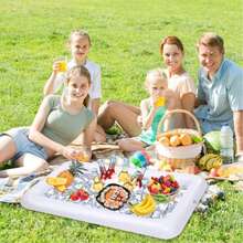 充气托盘服务吧台泳池派对自助餐饮料冷却器漂浮冰盘食品饮料容器，适合夏季派对 - 1件 - 查看 6