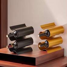 1pc Countertop Wine Rack, Independent Creative Modern Small Wine Rack, Cabinet Kitchen Bar Desktop Wine Rack Storage Rack, Dining Room Decor, Modern Luxury Creative Tabletop Cabinet Storage Display Ornament, Metal Premium Living Room Decoration - View 8