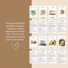 Juego de 24 tarjetas devocionales ilustradas con acuarela que representan la narrativa de la Pasión y Resurrección de Jesús - Tarjetas bíblicas bilingües adecuadas para meditación personal, compartir en grupos pequeños y obsequios de fe. Aplicable para reflexión espiritual durante todo el año, reuniones de estudio bíblico, así como conmemorar y decorar para la Semana Santa, Pascua y observancias del Viernes Santo. - 24 etiquetas de Semana Santa - Ver 4