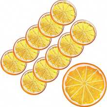 5/10片人造塑料柠檬片，适用于春季婚礼、母亲节、情人节花瓶装饰、家居餐厅卧室装饰、节日生日派对用品、户外花园装饰 - 桔色1 - 查看 3
