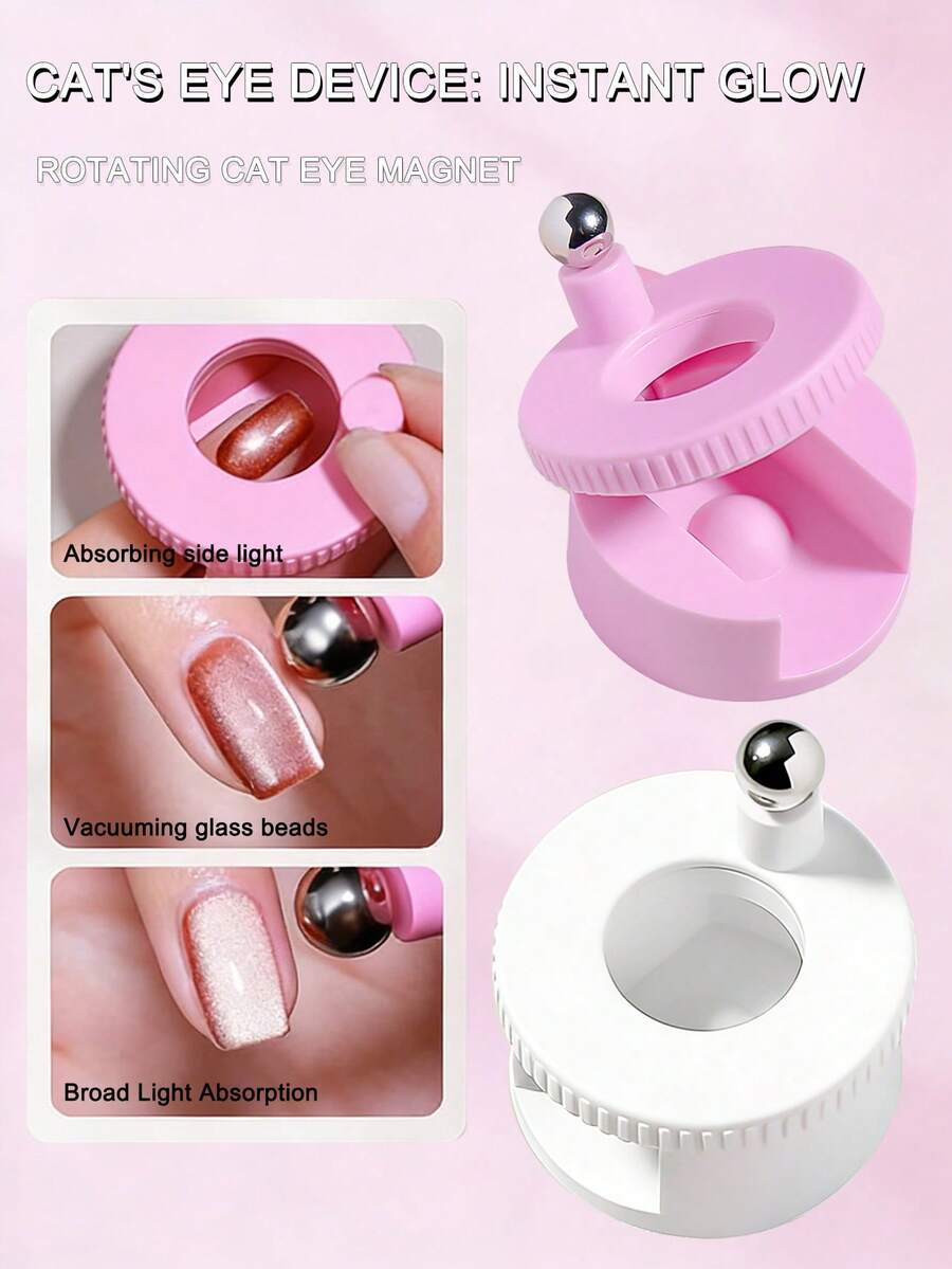Dụng cụ tự động tạo hiệu ứng mắt mèo bằng hạt thủy tinh cho người mới bắt đầu, nam châm siêu mạnh đa chức năng, chùm tia rộng, dùng để sơn gel móng tay tạo hiệu ứng mắt mèo, quà tặng làm đẹp DIY cho phụ nữ.