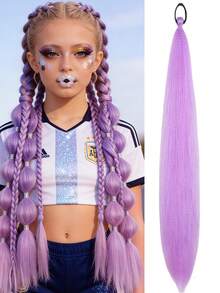 1顶26英寸紫色编织假发，带松紧带，女士接发，渐变紫色编织马尾辫，合成材料 - 彩色 - 查看 15