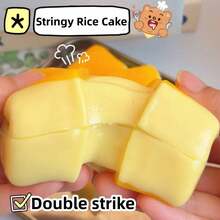 Realistic Squishy Cheese Mochi Squeeze Toy, Soft Stress Relief Squeezing Toy, Pressure Release Sensory Fidget Toy - Multicolor - View 4