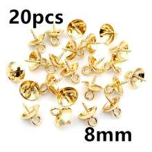 20pcs Stainless Steel Peg Bails Metal Gold Tone Screw Eyes Bails Top Drilled Beads End Caps Pendant DIY Charms Connectors Jewelry Findings - Peg Bails - View 11