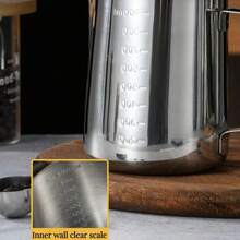 Stainless Steel Milk Frother, Silver, 350ml/600ml/900ml - Milk Latte Art Cup - View 4