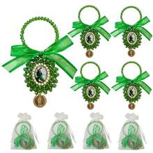 4PCS Organza Bags With Saint Jude/Virgin Mary Medal Door Hanger ,Rosary Catholic Gifts Set For Car Hanging Charm Home Door Hanger Decor - Multicolor - View 1