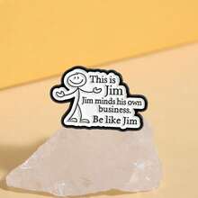 Fun Text ThisisJim Brooch, Simple Character Pin, Personalized Versatile Clothing, Niche Creative Badge - QHXZ5531 - Xem 5
