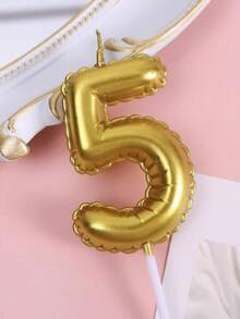 1件金色花卉裝飾 手繪生日數字0-9生日蠟燭 生日蛋糕裝飾 生日派對裝飾 適用於生日、週年紀念、性別揭曉派對、單身女派對、畢業典禮 - 金色 - 查看 11