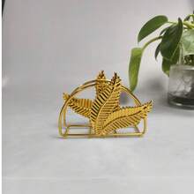 1 件铁艺纸巾架，复古欧式叶子设计，适用于家庭、酒店、餐厅、咖啡厅纸巾和餐巾收纳夹 - 金色 - 查看 9