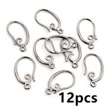 12个19x11毫米黄铜金属耳环钩线DIY首饰制作耳环夹配件 - 耳鉤 - 查看 8