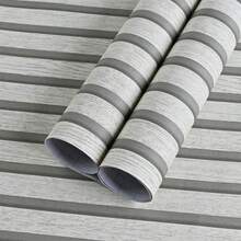 浅灰色木纹可移除壁纸，防水自粘木纹壁纸，适用于卧室、浴室、橱柜、房间装饰、家居装饰、墙面装饰、客厅装饰、房屋装饰、客厅墙贴、墙贴 - 淺灰色 - 查看 6