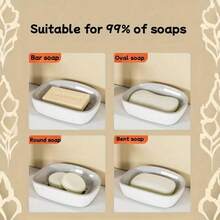 1pc Soap Dish, Double-Layer Drainage, Automatic Drain, Easy To Clean, Suitable For Home Bathroom And Kitchen, High-End And Stylish - Multicolor - View 11