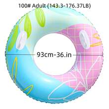 1PC Double Airbag Checkered Swimming Ring 90cm 100cm Adult PVC Inflatable Swimming Ring Children's Inflatable Swimming Ring ... - Multicolor - View 8