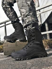 New Hiking Shoes, Training Boots, Trekking Shoes, Outdoor Shoes, Desert Camping Boots, Safety Work Boots, Lightweight Durable Comfortable High-Top Shoes, Fashionable Men's Shoes - Black - View 5