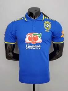 T-Shirt, Brazil National Team Shirt, Polo Shirt, Guaraná Brand, Royal Blue, Pre-Game Training 1 - Màu xanh lam - Xem 2