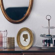 4x6 Inch Vintage Oval Picture Frame, Elegant Antique Ridged Design Photo Frames With Glass Front, Photo Display, Tabletop Wall Hanging, Gift Ideas, Distressed Bronze - 4x6 - 查看 8