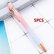 Customized Text LOGO Rose Gold Ombre Metal Push Button Aluminum Barrel Pen, Capacitive Touch Ballpoint Pen, Elegant Gift For Family, Friends, Teachers, Parents, Colleagues, Graduation & Back To School Season - Multicolor - View 9