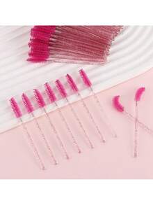 100/200支一次性睫毛刷、水晶睫毛夹、睫毛嫁接喷雾、睫毛嫁接睫毛膏刷、睫毛分离及眉毛修整刷，便携式旅行化妆工具，易于清洁且轻巧，适合日常使用 - 彩色 - 查看 8