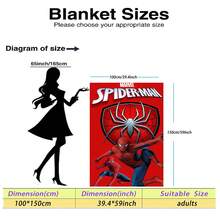 This Is A Marvel Spider-Man Themed Flannel Blanket, With High-Saturation Fuchsia And Black As The Main Colors, Full Of Futuristic And Visual Impact, Creating A Tense And Mysterious Atmosphere, With The Features Of Warmth And Softness, Suitable For Use As A Sofa Throw, Nap Blanket, Bedding Decoration, Etc. - Red - View 18