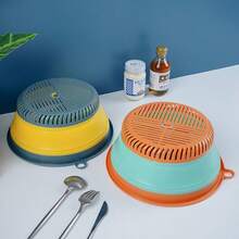 1pc Foldable Food Cover, Fly Proof Meal Tent, Round Plastic Anti-Mosquito Dish Cover - Multicolor - View 8