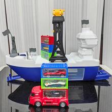 Giant Cargo Ship Toy, Educational Container Crane Truck Toy, Engineering Alloy Vehicle, Birthday Gift For Boys - White - View 6