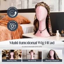 CHUAN SHANG Wig Head Stand Mannequin Head Hat Display Stand Velvet Wig Holder For Mask, Headdress, Necklace - View 6
