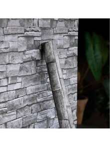 1 Roll Removable Peel And Stick Wallpaper, Dark Gray Brick Stone Pattern, Modern Industrial Style, Suitable For Living Room, Bedroom, Dining Room, Kitchen, Countertop, Desk, 17.7 Inx39.3 In/118.1 In/196.8 In - Dark Gray Bricks - View 9