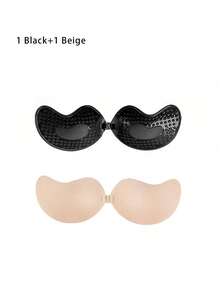 2片隐形胸罩花瓣，无肩带聚拢文胸，可重复使用的自粘胸罩罩杯，适合露背连衣裙，夏季婚礼内衣 - 彩色 - 查看 11