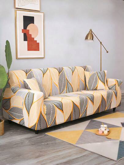 1 pieza Funda de sofá elástica con patrón geométrico, adecuada para todas las estaciones, protección del sofá y decoración del hogar