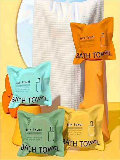 2/5/10pcs Compression Bath Towel - Fast Drying Portable Disposable Travel Bath Towel, Independent Packaging, Ultra Soft And Highly Absorbent Microfiber,Suitable For Fitness, Spa, Hotel, Camping Essential For Fitness, Durable Travel Supplies