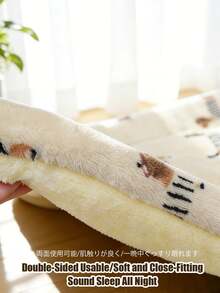 Thảm lót giường cho thú cưng in hình chó hoạt hình, dành cho chó mèo và các động vật nhỏ, mềm mại, êm ái, thích hợp cho mùa xuân hè, có thể giặt, hai mặt, dùng được cho mọi mùa, dùng cho lồng hoặc giường sofa. - Nhiều màu - Xem 5