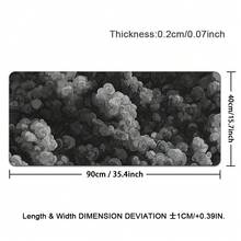 加长型游戏鼠标垫，日式云纹图案，大号电脑鼠标垫，缝边设计，长款 XL 动漫鼠标垫，适用于笔记本电脑和键盘（黑灰色云纹） - 查看 15