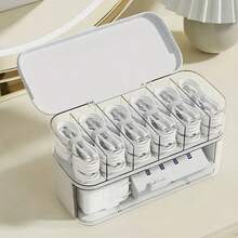 1 pieza Organizador de gestión de cables de escritorio, soporte para cables de carga, clip organizador de cables de alimentación - Blanco - Ver 2