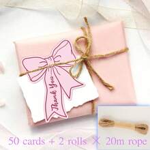20/50/100 张粉色蝴蝶结迷你感谢卡 - DIY 手写空白席位卡，适用于商务、餐厅、周年纪念、毕业典礼、生日、婚礼、洗礼、感恩节、教师节、母亲节、父亲节派对装饰、礼盒、礼品标签，向客人、朋友和家人表达感谢。 - 彩色 - 查看 21