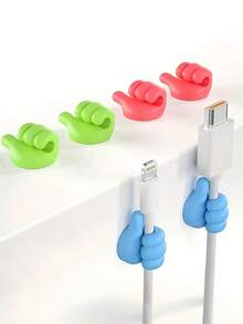 10 Stücke handgefertigte Gummi-Kabelclips - perfektes kleines Werkzeug zum Organisieren von Kabeln und Leitungen! (Zufällige Farben) - A - Übersicht 4