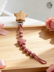 婴儿硅胶奶嘴链，五芒星造型防丢链，硅胶材质 - 彩色 - 查看 9