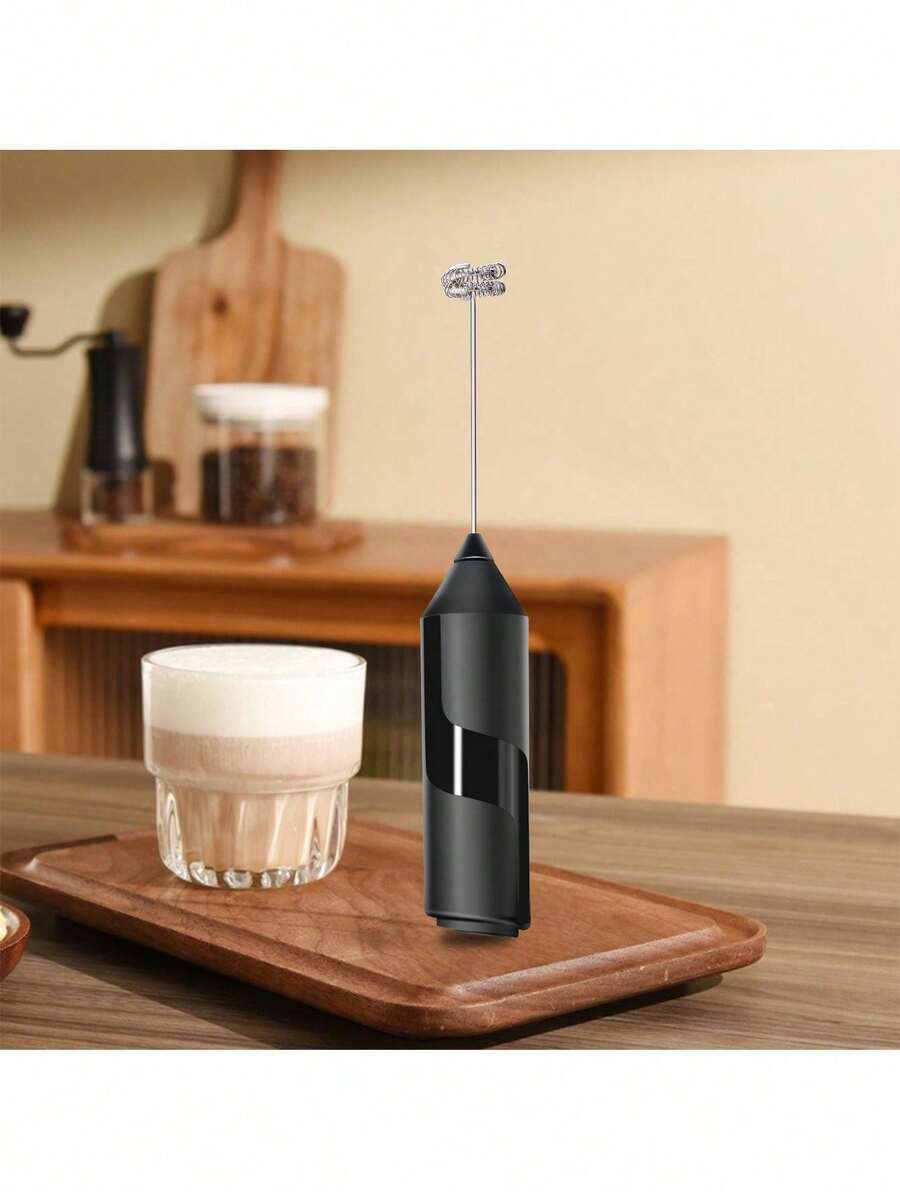 新款电动奶泡器，强力手持式奶泡器，迷你奶泡器，咖啡搅拌器，不锈钢饮品搅拌器，适用于咖啡、拿铁、卡布奇诺、抹茶、热巧克力等，便携式奶泡机，无线电动搅拌器迷你咖啡机