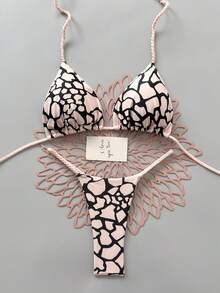 Bộ bikini 2 mảnh kiểu dáng thanh lịch, gợi cảm, phong cách bohemian, họa tiết hoa, thắt nút, dệt kim, thích hợp cho kỳ nghỉ biển mùa xuân/hè. - Nhiều màu - Xem 2